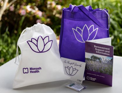 Custom printed Lotus Bags and tote bags for Monash Health