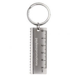 Label Key Rings Ruler Ruler Shaped Nickel Keyrings with Branding Area | Payless Promotions