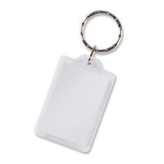 Lens Clear Acrylic Rectangle Key Ring Double Sided Full Colour Print