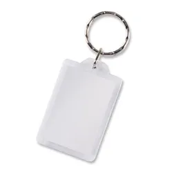 Lens Clear Acrylic Rectangle Key Ring Double Sided Full Colour Print