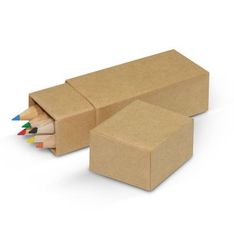 Six Colour Pencils Cardboard Box Set
