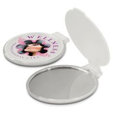 Plastic Hinged Compact Mirror with Glass Panels