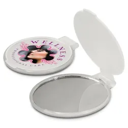 Plastic Hinged Compact Mirror with Glass Panels