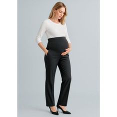 Maternity Cool Stretch Professional Trousers with Bamboo Charcoal