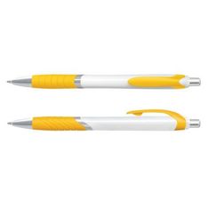 Jet White Retractable Ballpoint Pen with Soft Touch Grip