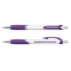White Barrel Retractable Ballpoint Pens