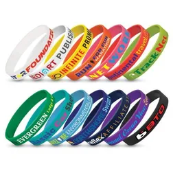 Debossed Silicone Awareness Bands with Polybag