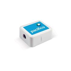 Compact White Plastic Pencil Sharpener with Metal Blade