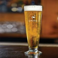 Tall 400ml Footed Beer Glass with Natural Etch
