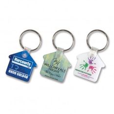 Flexi House Shaped Resin Coated Key Ring