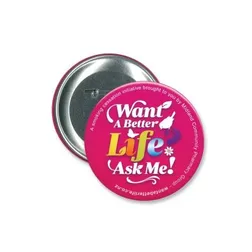 Round Button Badge 90mm Tin Plate with Steel Pin