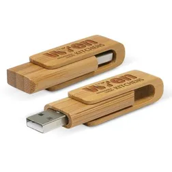 4GB Bamboo Swivel USB 2.0 Data Storage