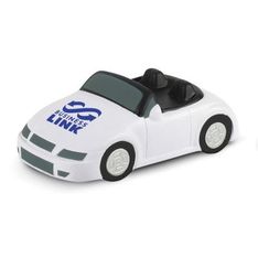 White Sports Car Shaped Polyurethane Stress Reliever