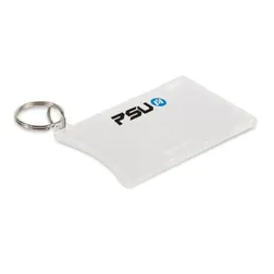Clear Plastic Single Card Holder With Keyring