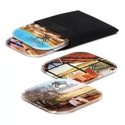 Repositional Frosted Plastic Coasters