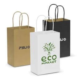 107582 Small Branded Paper Bags With Rope Handle (13.3cm x 21cm x 8.2cm)