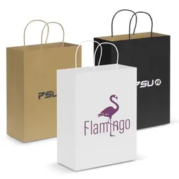 107590 Large Printed Paper Bags With Rope Handle (25.4cm x 33cm x 12.7cm)
