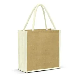 Monza Laminated Jute Tote with Padded Handles