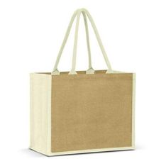 Torino Laminated Jute Tote Bag with Wide Gusset 29L