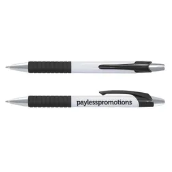 108274 Cleo White Barrel Plastic Custom Pens