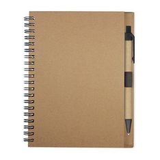 Allegro Kraft Hardcover Notebook with Wiro Binding and Pen