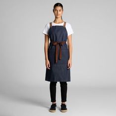 Heavyweight Cotton Denim Apron with Leather Trim