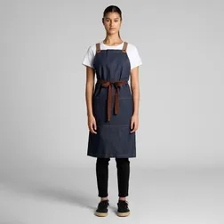 Heavyweight Cotton Denim Apron with Leather Trim