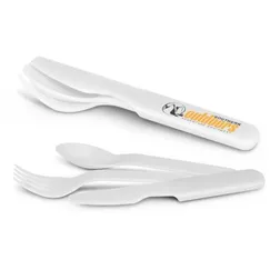 Reusable Polypropylene Cutlery Set with Nesting Storage