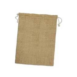 Natural Jute Drawstring Gift Bag with Cotton Ties