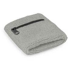 Cotton Wrist Sweatband with Zippered Pocket