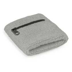 Cotton Wrist Sweatband with Zippered Pocket