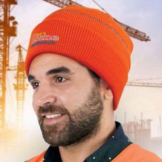 Everest Hi Vis Acrylic Knitted Safety Beanie with Roll Up Cuff
