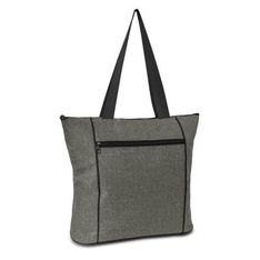 Avenue Elite Poly Canvas Heather Zippered Tote Bag
