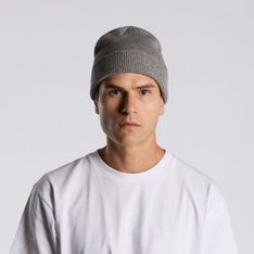 Ribbed Knit Wool Acrylic Blend Cuffed Beanie
