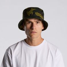 Cotton Camo Print Bucket Hat with Reinforced Brim