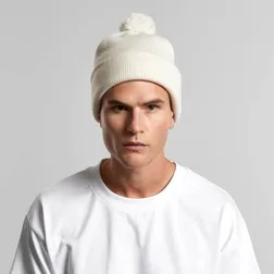 Recycled Acrylic Pom Pom Beanie With Cuffed Hem