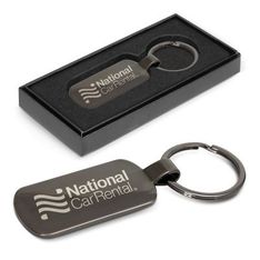 Gunmetal Plated Keyring Natural Etch Engraving
