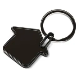 Capital House Shaped Gunmetal Metal Key Ring