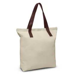Ascot Heavy Cotton Canvas Tote Bag with Zipper