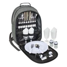 Arcadia Four Person Insulated Picnic Backpack Set