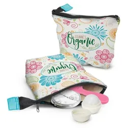 Trento Cotton Cosmetic Bag with Coloured Zip Tag