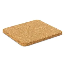 Oakridge Square Natural Cork Coaster with Repositional Backing
