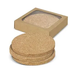 Oakridge Natural Cork Round Coaster Set of Four
