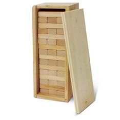 Wooden Tumbling Tower Game with Natural Wood Blocks