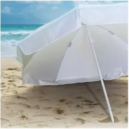 113112 Bahama 1.44m Polyester Logo Beach Umbrellas With Steel Frame & Ribs