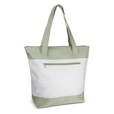 Capella Two Tone Tote Bag with Zippered Front Pocket