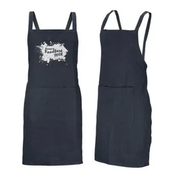 Carolina Denim Bib Apron with Metal Eyelets and Front Pocket