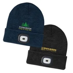 Rechargeable COB Headlamp Acrylic Beanie with Twin Layer Construction