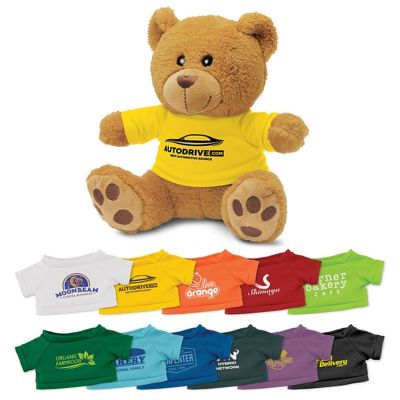 114175 Teddy Bear Printed Fluffy Toys With T-Shirts