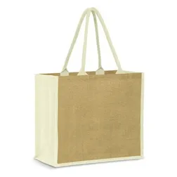 Modena Extra Large Laminated Jute Tote Bag with Padded Handles